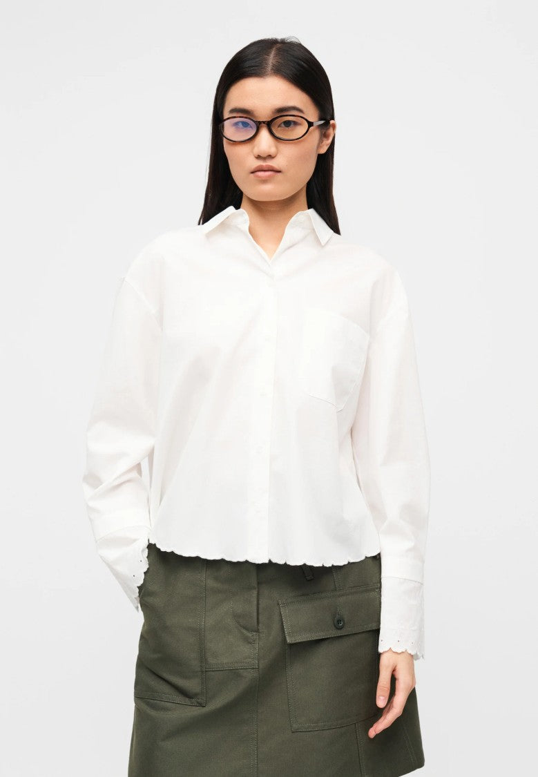 Max Mara Ivory White Cotton Blend Shirt