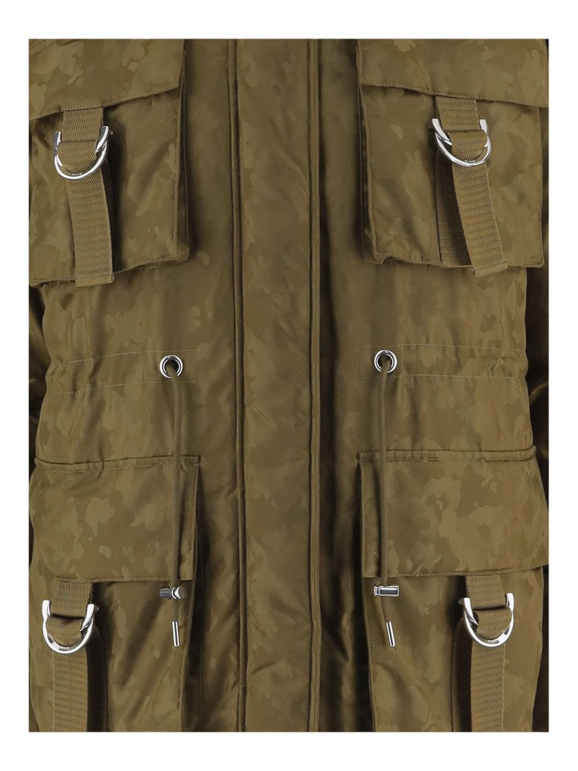 Pinko Camouflage Faux Fur Collar Down Jacket