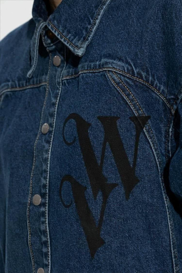 Vivienne Westwood Indigo Denim Long-Sleeve Shirt With Graphic Logo