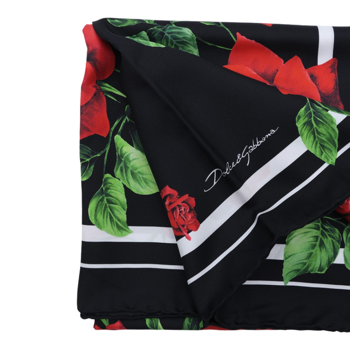 Dolce & Gabbana Square Scarf With Bold Floral Design