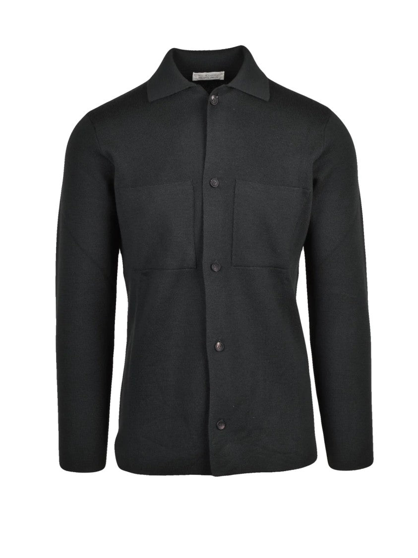 Filippo De Laurentiis Military Green Extrafine Merino Wool Knit Blazer