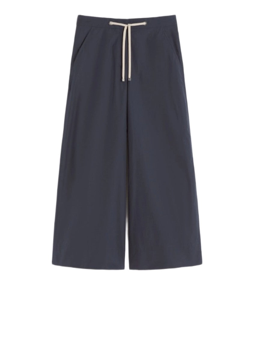 Max Mara Cotton Poplin Wide Leg Trousers