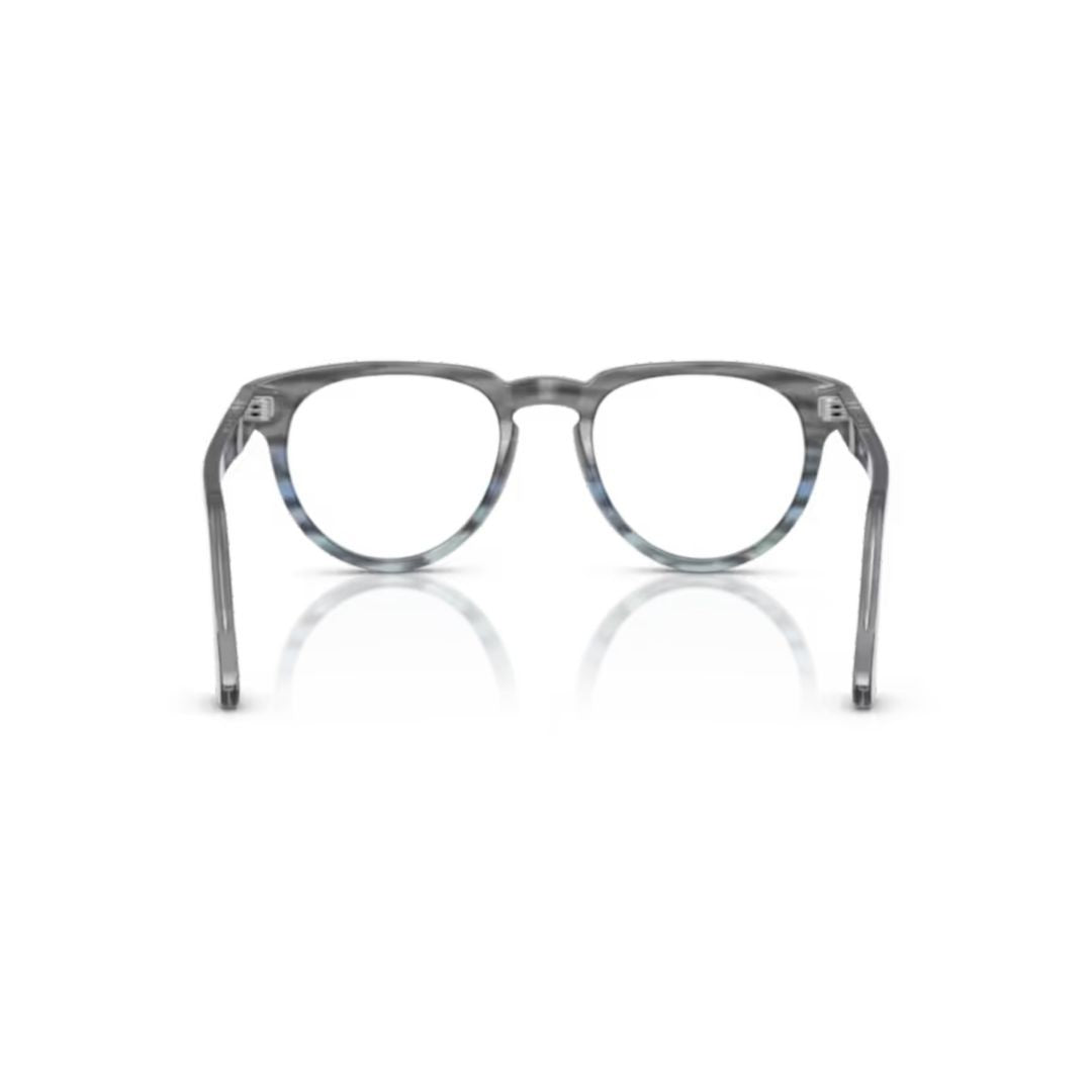 Persol 0Po3377v Translucent Grey Acetate Eyeglasses With Blue Accents
