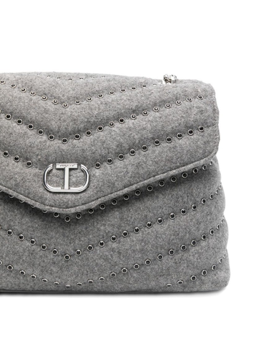 Twin-Set Medium Quilted Chevron Bag With Metal Eyelet Detailing