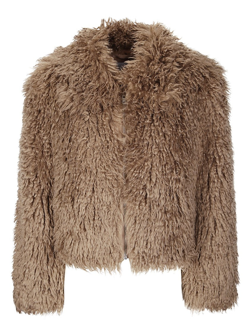 Stand Studio Cropped Faux Fur Jacket