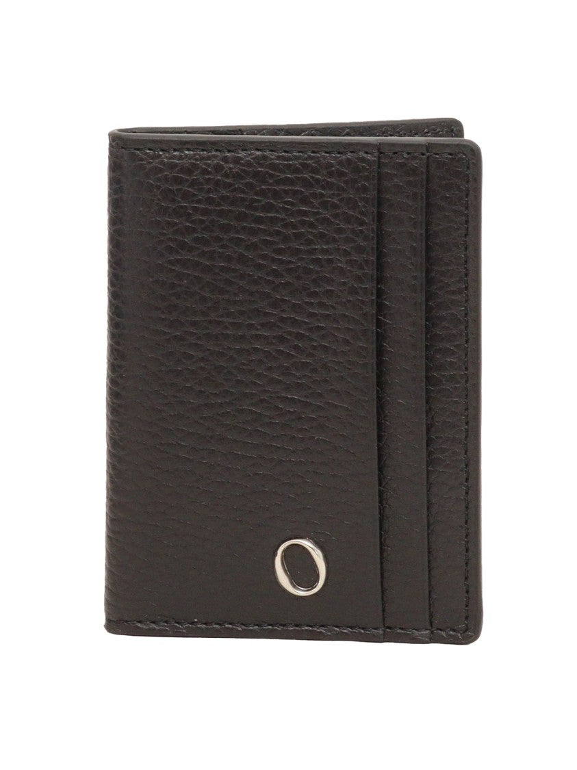 Claudio Orciani Textured Black Calf Leather Cardholder