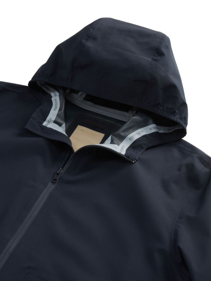 Woolrich Midnight Blue Giacca Pacific With Drawstring Hood