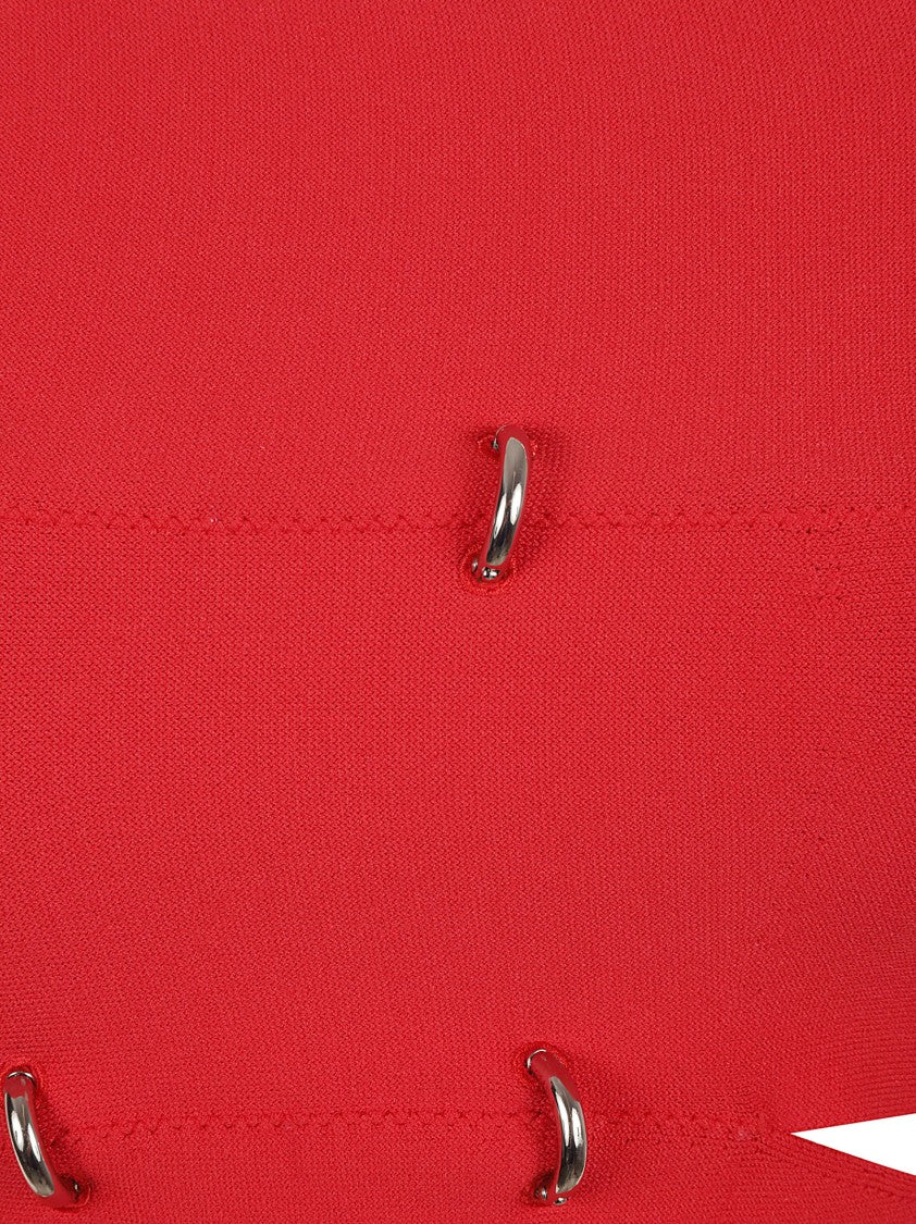 Alexander Mcqueen Off-The-Shoulder Structured Top With Metallic Accents