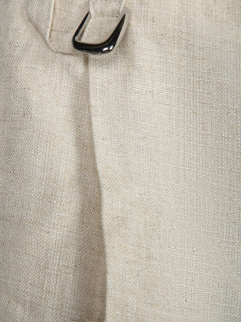 Jacquemus Beige Bermuda Shorts With Front Zip