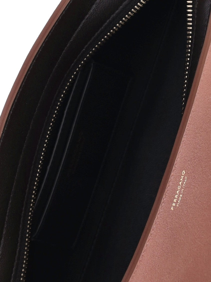 Ferragamo East-West Shoulder Bag With Zip Closure And Card Slots