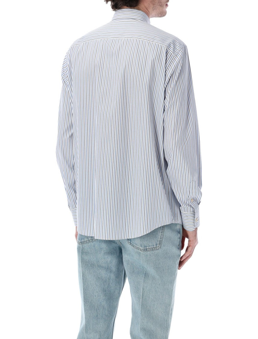 Valentino Garavani Vertical Striped Cotton Shirt With Button-Down Collar