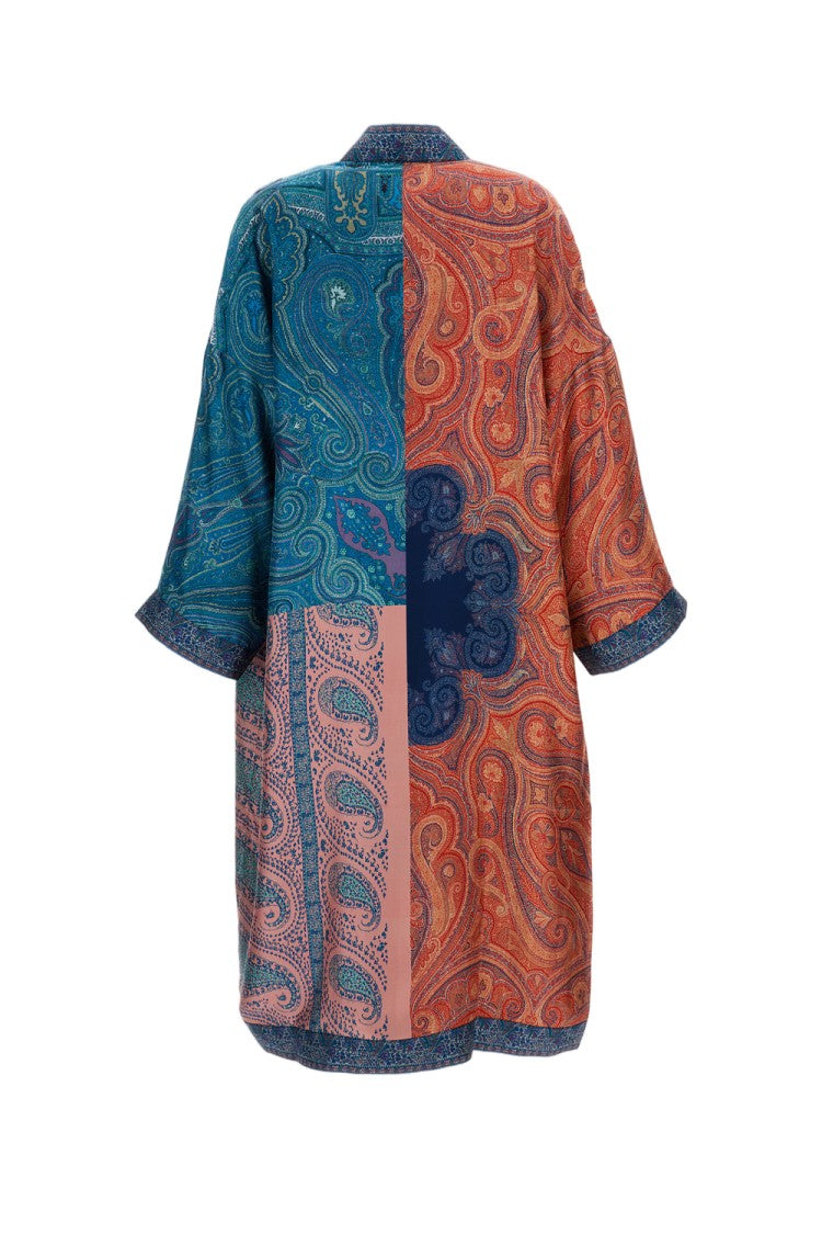 Pierre-Louis Mascia Multicolor Silk Kimono With Paisley Print