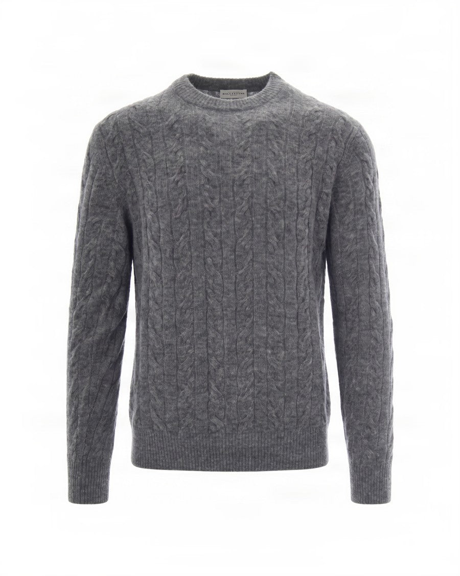 Ballantyne Charcoal Cable Knit Wool-Blend Sweater