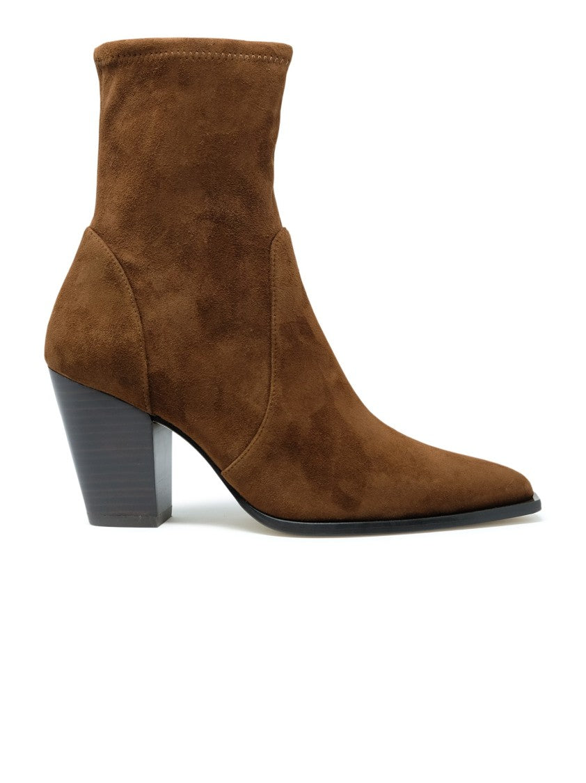 Stuart Weitzman Sm507 Coffee Suede 75 Jolene Bootie