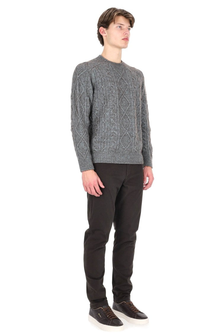 Herno Vanisee Cotton-Yak-Wool Cable Crewneck Sweater