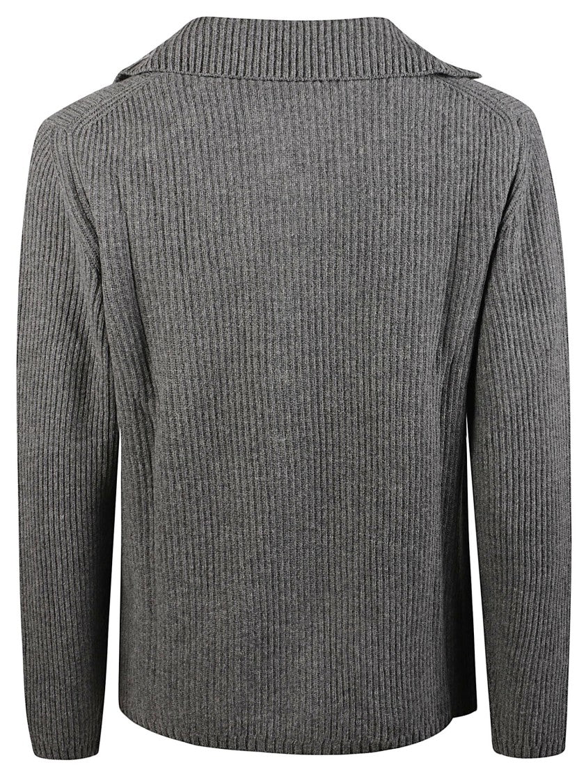 Altea Button-Up Ribbed Virgin Wool Cardigan