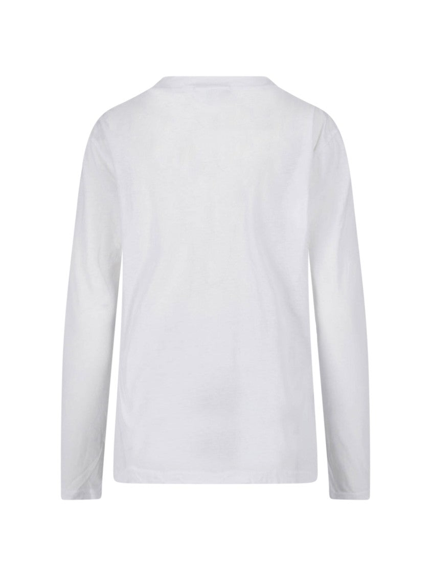 James Perse White Cotton Classic Long-Sleeve T-Shirt