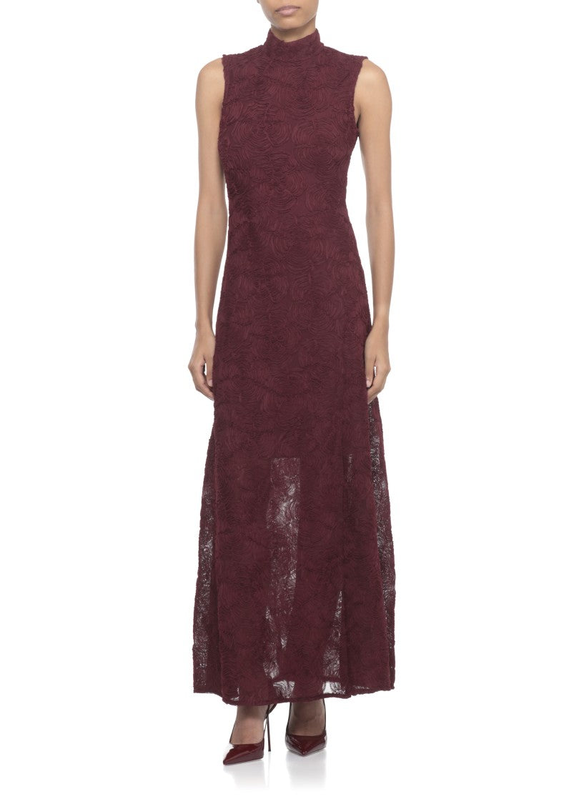 Rotate Flared Tulle Dress With Intricate Rose Detailing