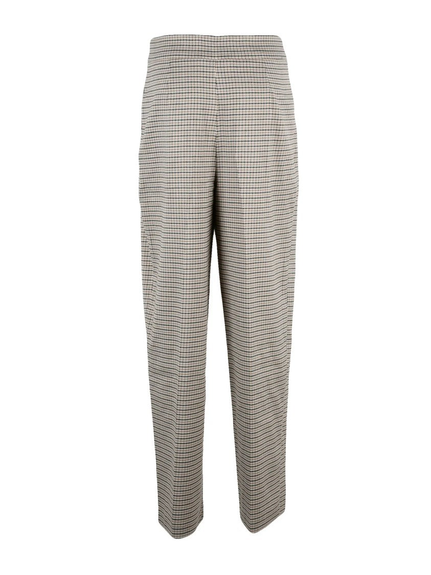 Twinset Actitude Beige High-Waisted Pants With Pleated Design And Wide Leg