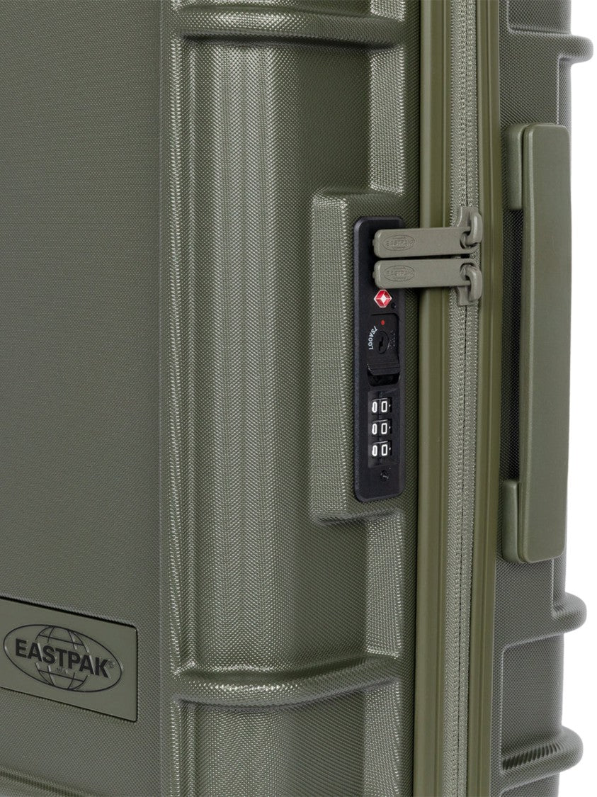 Eastpak Textured Hard-Shell Suitcase In Olive Green