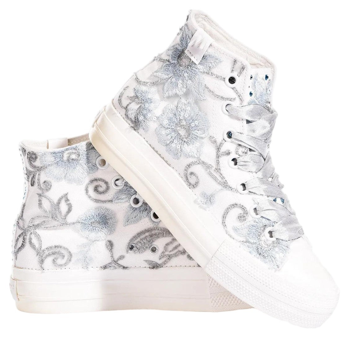Mimanera Embroidered High-Top Platform Sneakers