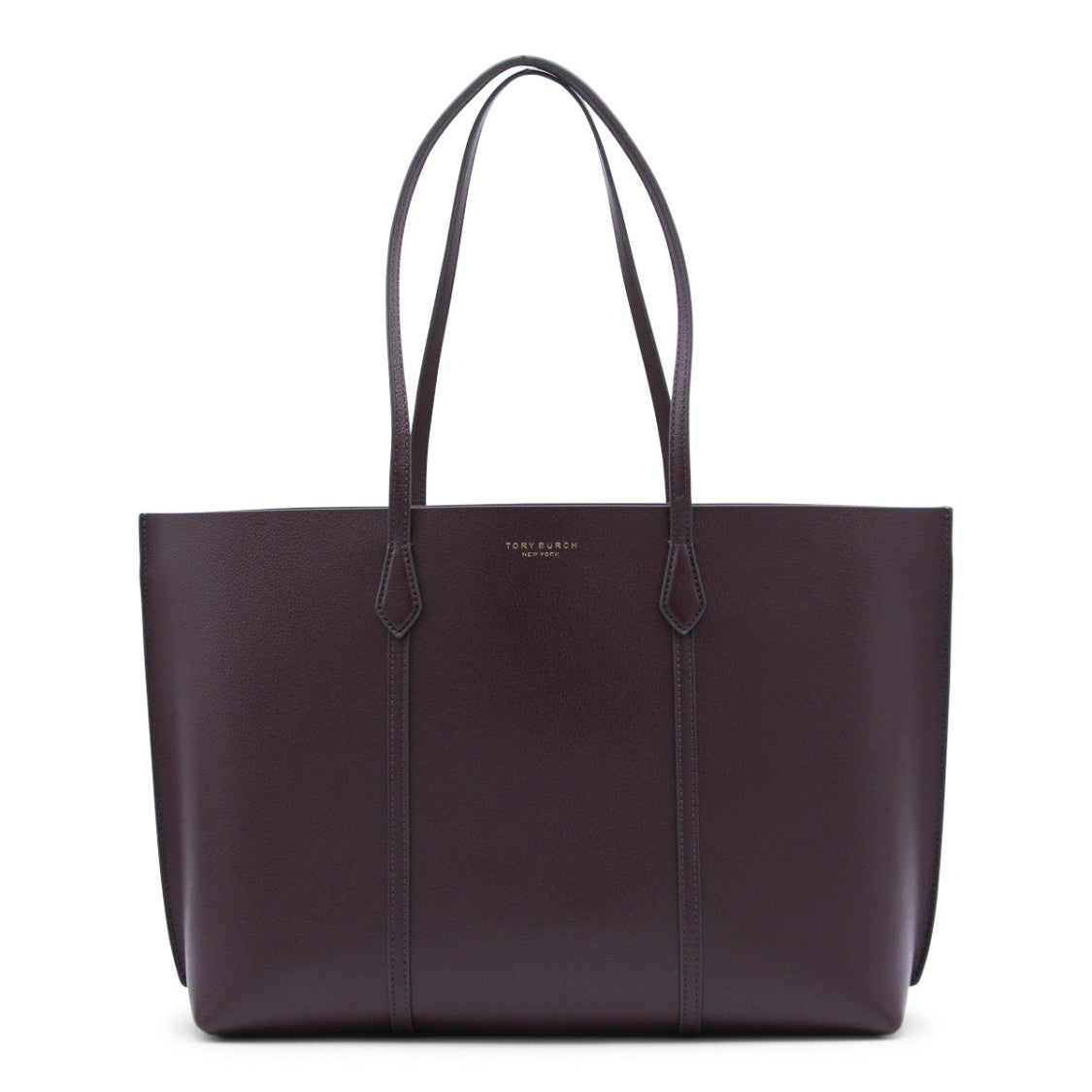 Tory Burch Dark Brown Leather Tote With Logo