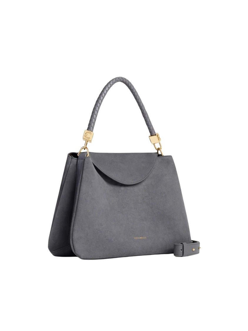 Coccinelle Tiggy Braided Handle Suede Handbag