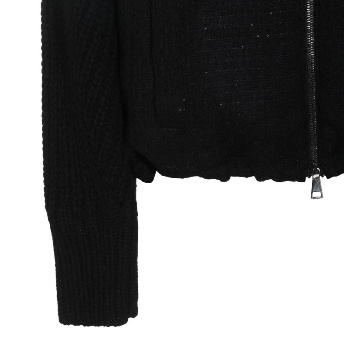Fabiana Filippi Textured Ribbed High-Collar Knit Jacket