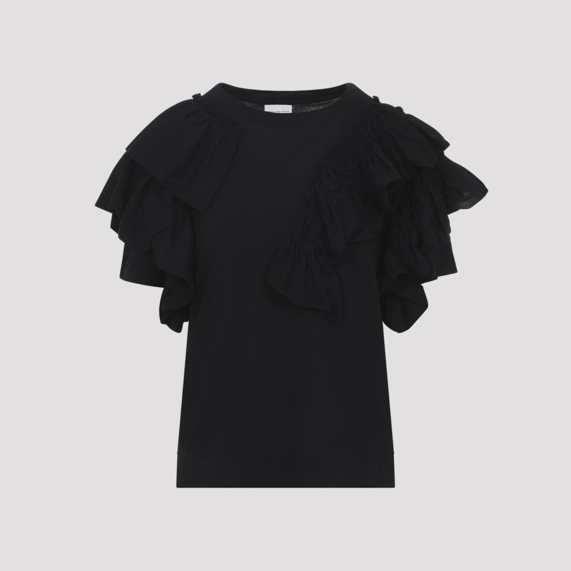 Dries Van Noten Short-Sleeved Top With Layered Ruffle Details