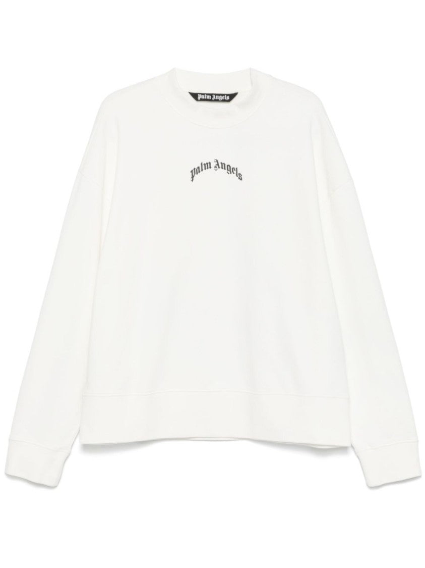 Palm Angels `Back Curved Logo` Crew-Neck Sweatshirt