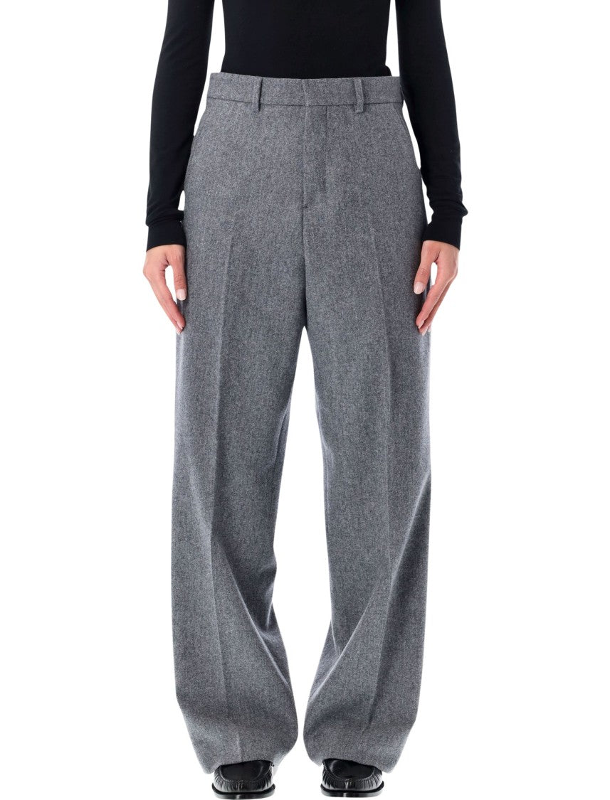 Ami Paris Wide-Leg Wool Flannel Trousers