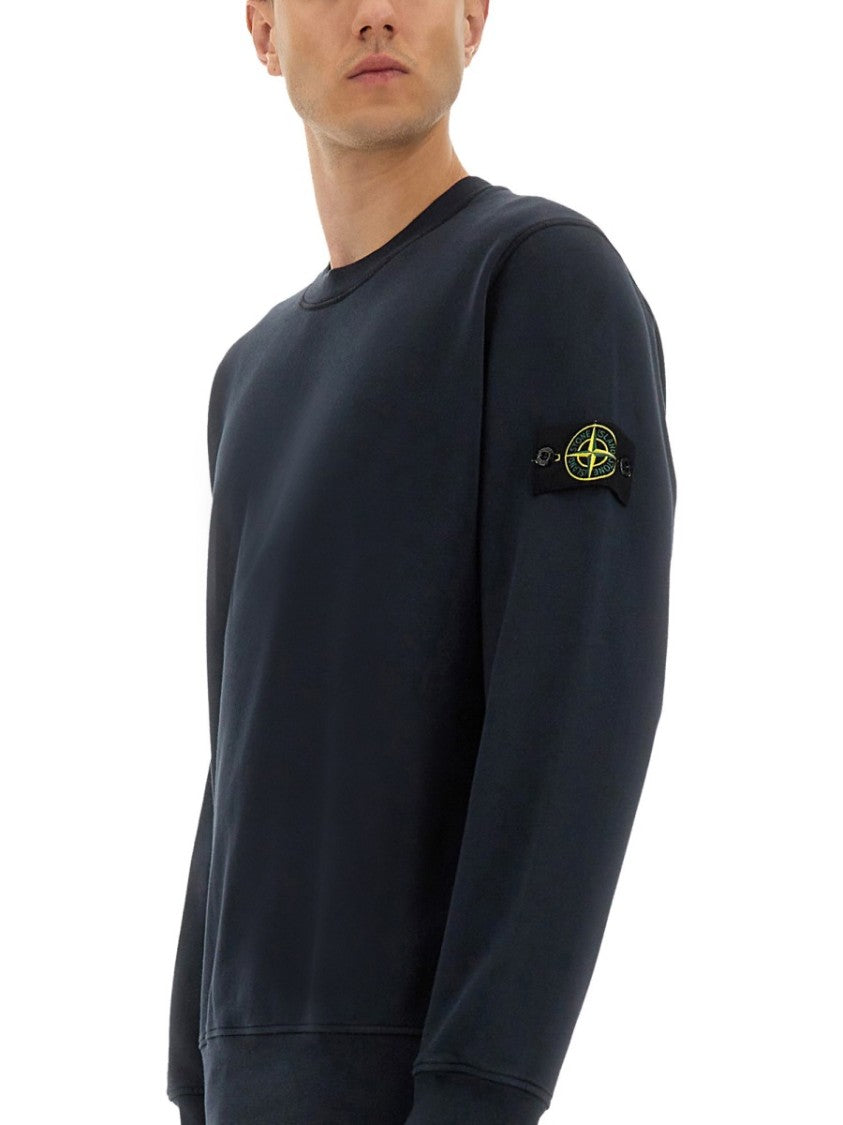 Stone Island Regular Fit Black Cotton Sweatshirt