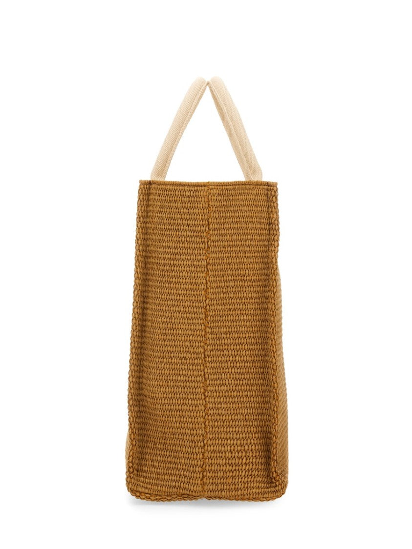 Marni Large Raffia Effect Fabric Tote Bag