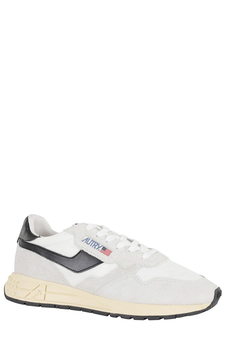 Autry White Reelwind Low Side-Logo Suede Sneakers