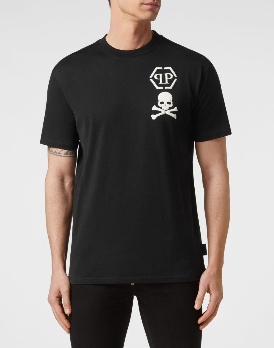 Philipp Plein Black Skull & Bones Graphic Short-Sleeve Cotton T-Shirt