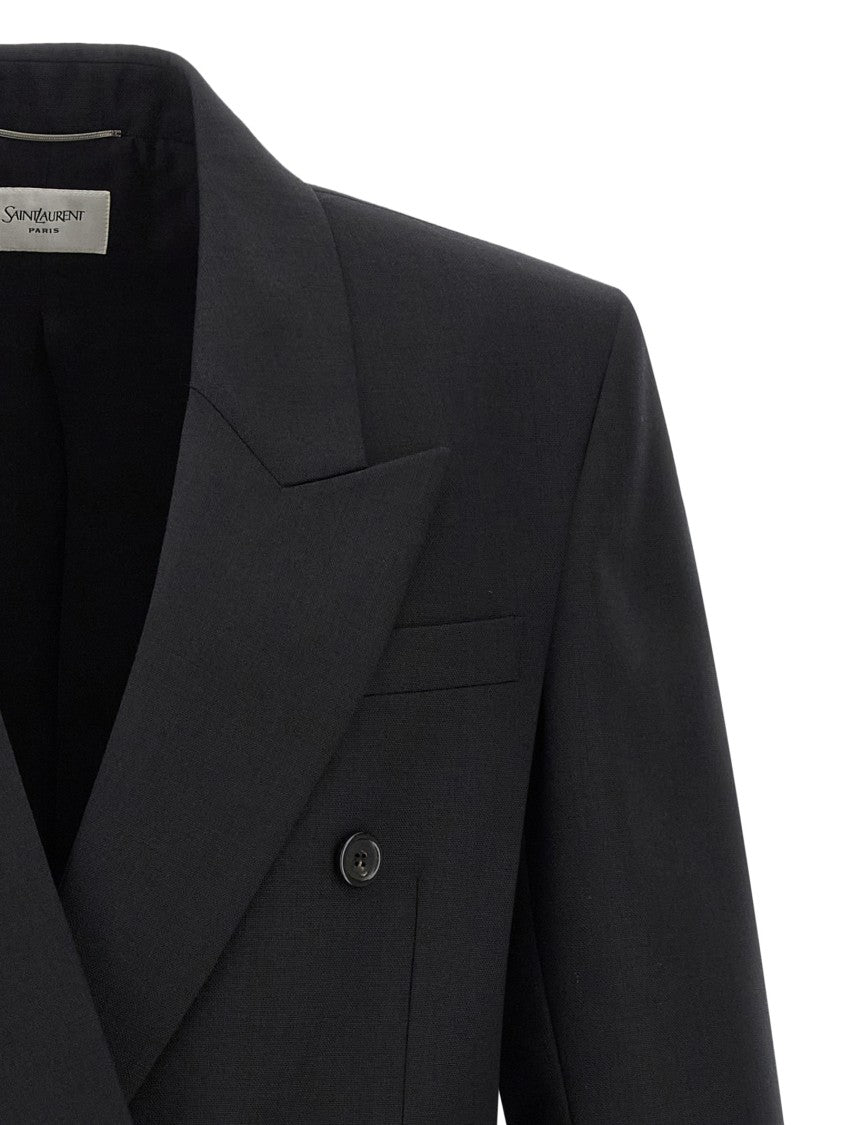 Saint Laurent Classic Double-Breasted Wool Blazer