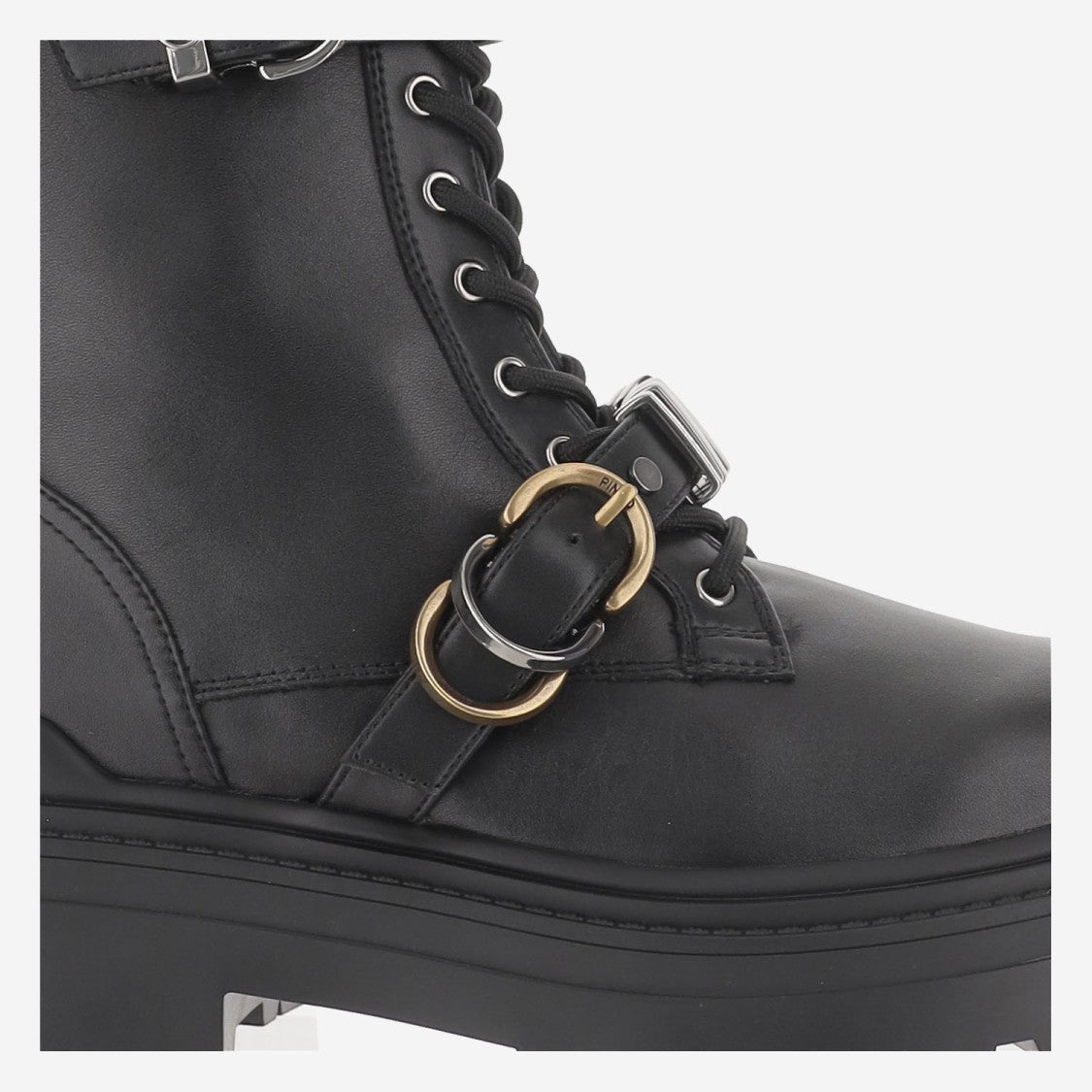 Pinko Leather Ankle Boots With Logo