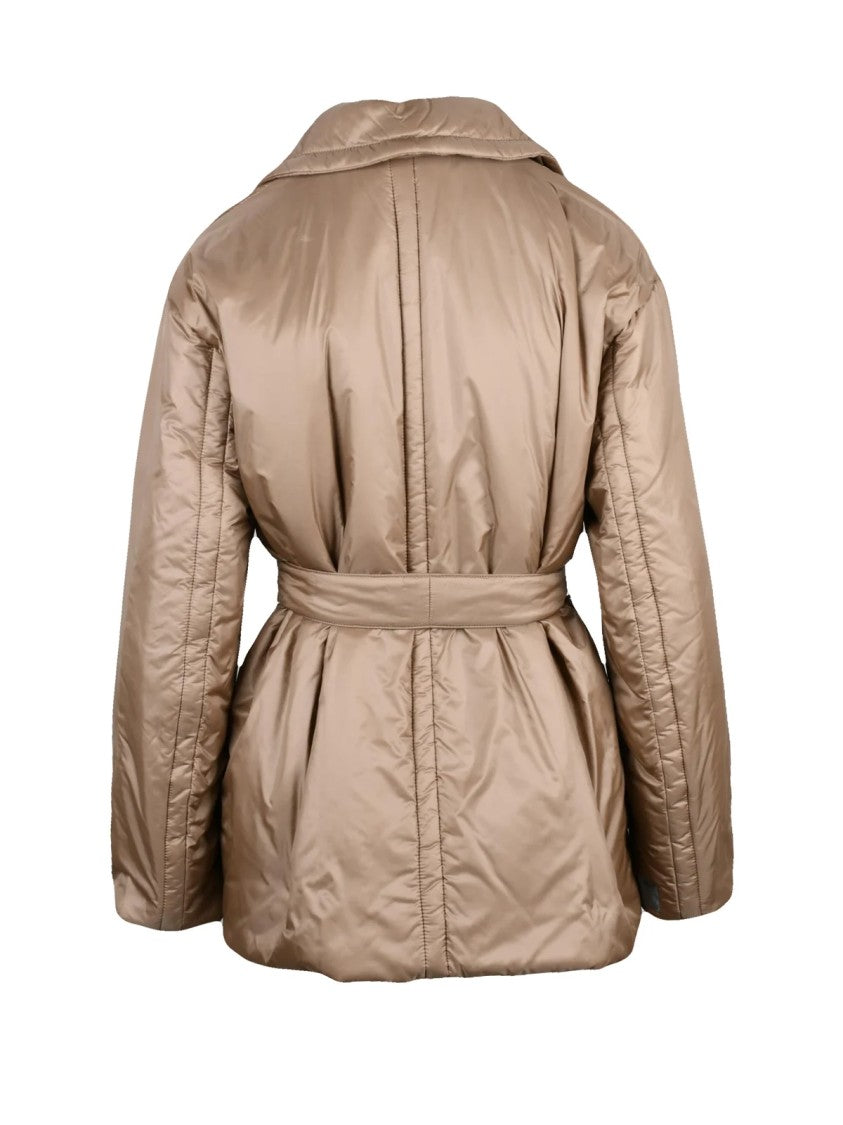 Max Mara Bronze Polyester Down Double-Breasted Calla Jacket