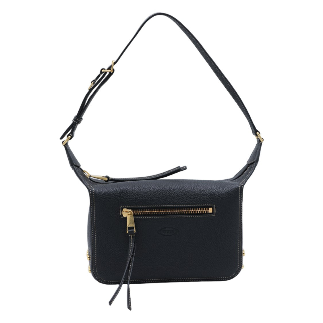 Tod's Structured Pebbled Shoulder Bag With Gold-Tone Accents
