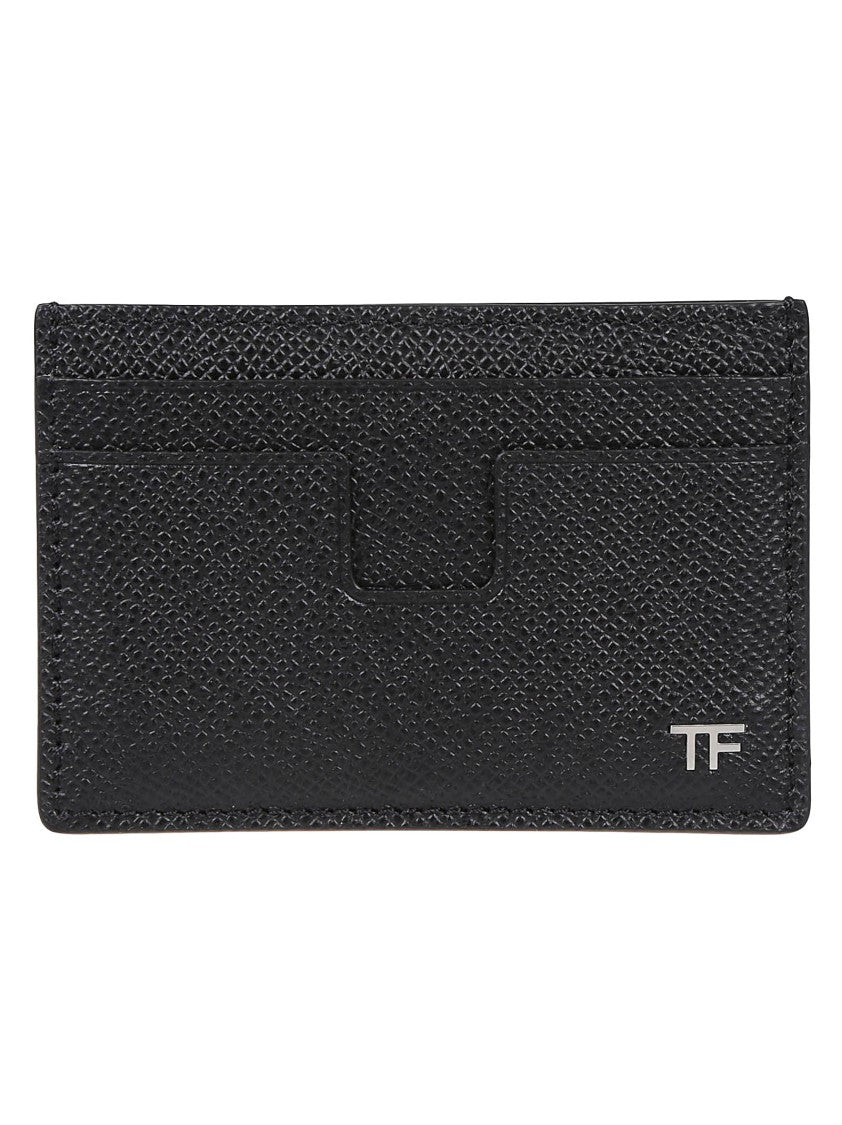 Tom Ford Logo Plaque Textured Leather Wallet