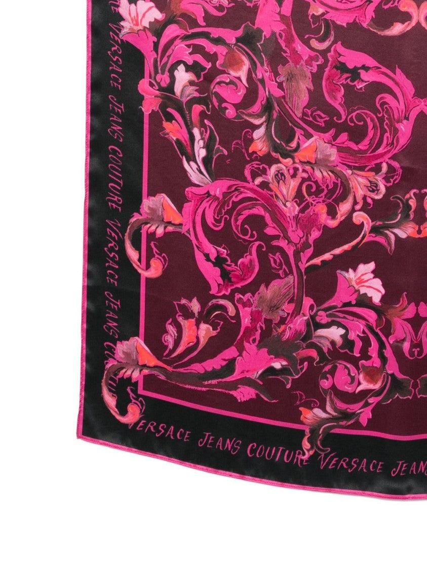 Versace Jeans Couture Baroque-Inspired Silk Scarf With Ornate Motifs