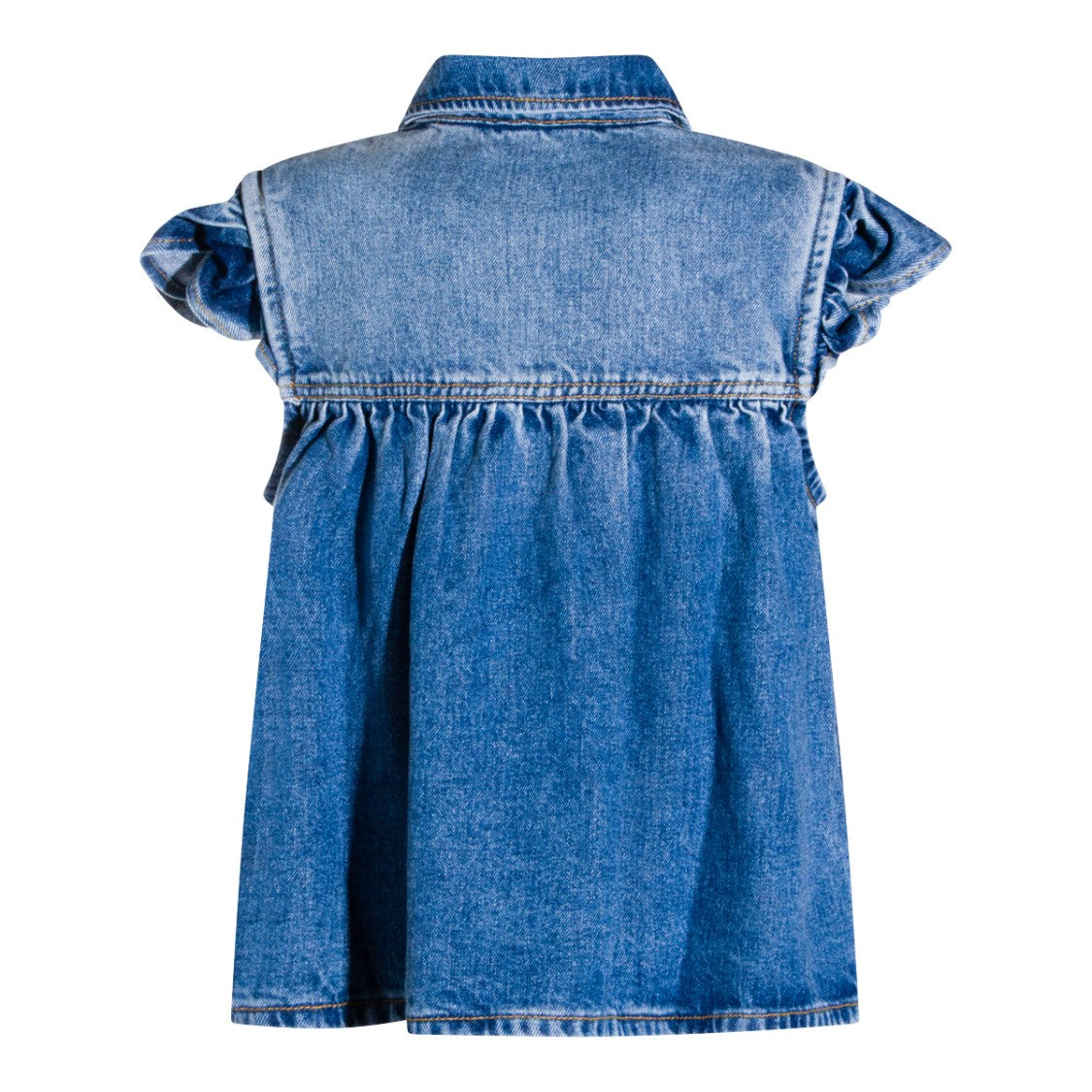 Ganni Ruffled Denim Top