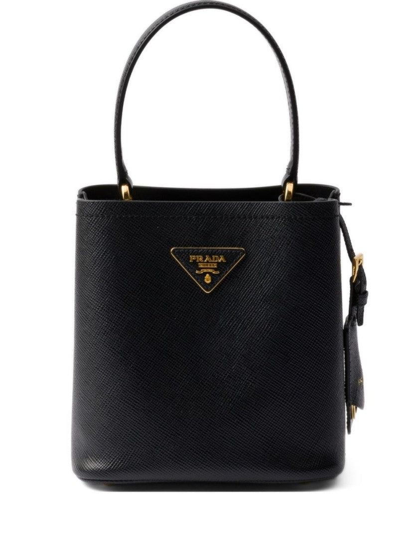 Prada Saffiano Leather Mini-Bag With Adjustable Strap And Signature Logo