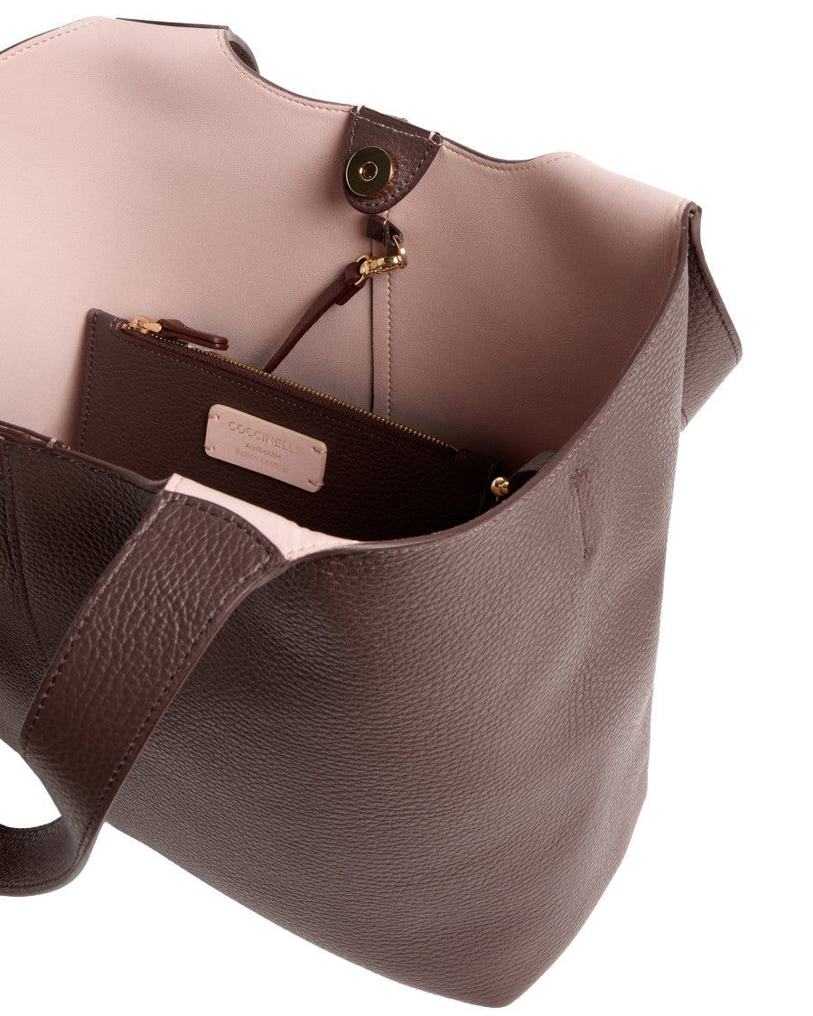 Coccinelle C-Easy Curved Leather Shoulder Bag
