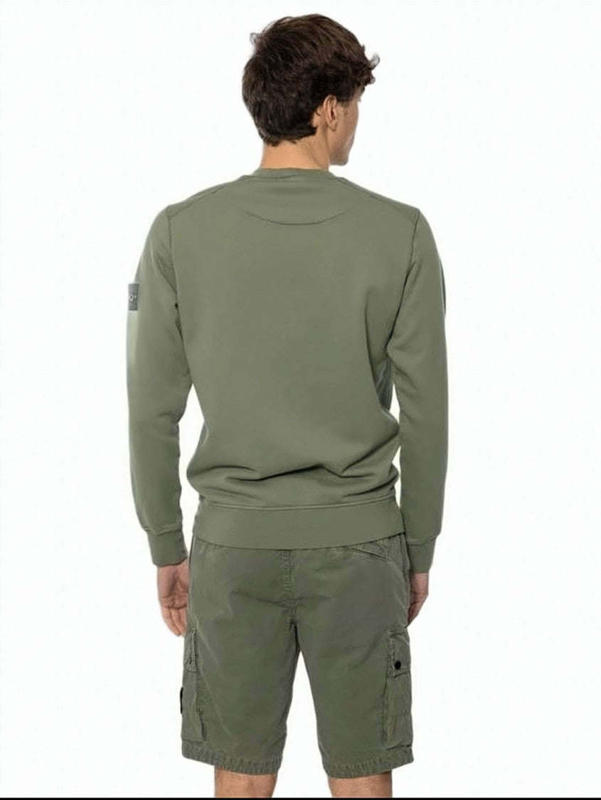 Stone Island Olive Green Long-Sleeve Crewneck Sweatshirt