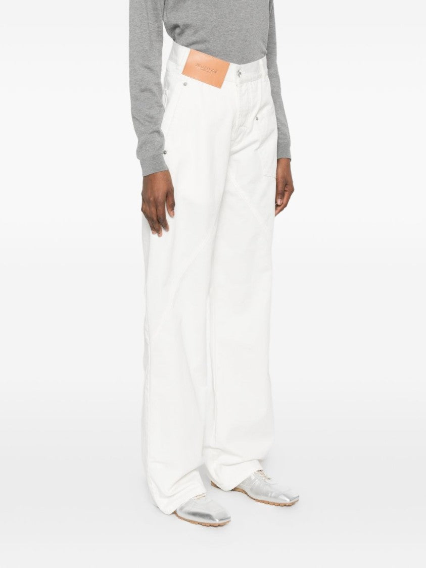 J. W. Anderson Blue Wide-Leg Asymmetric Label Jeans