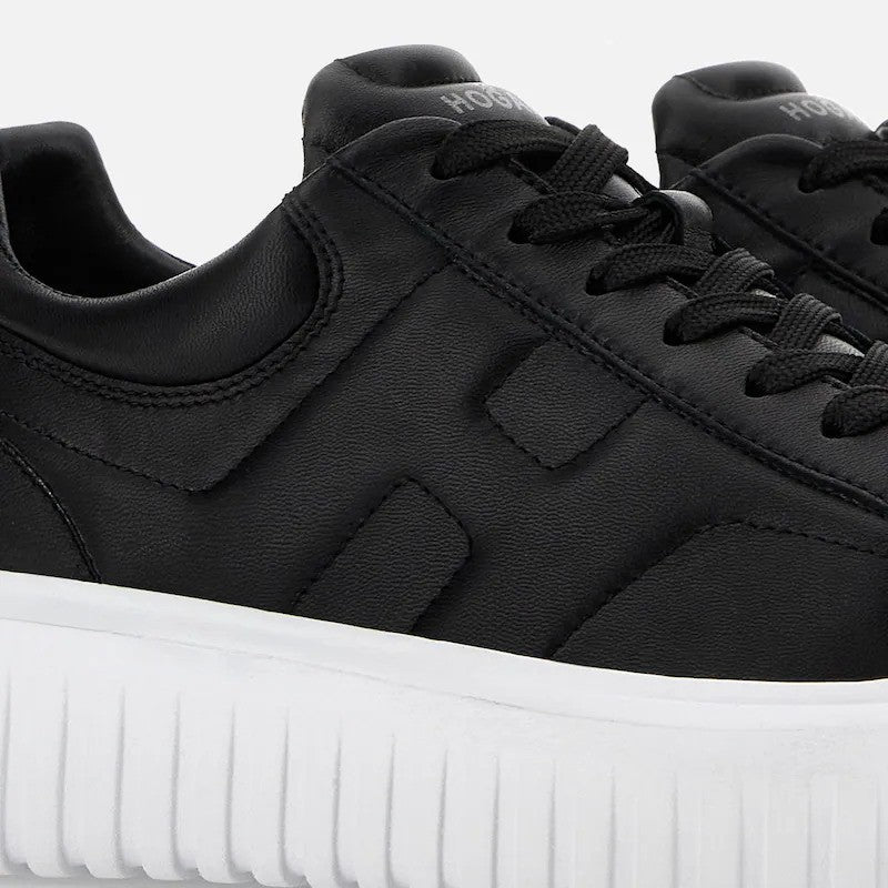 Hogan White Padded Collar Textured Sole Sneakers