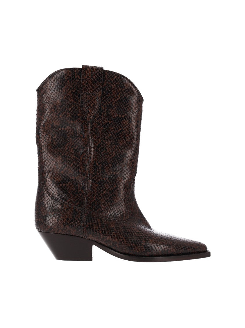 Isabel Marant Brown Duerto Snakeskin-Effect Calfskin Boots