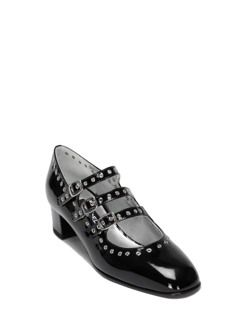 Carel Paris Shiny Leather Slingback With Studs