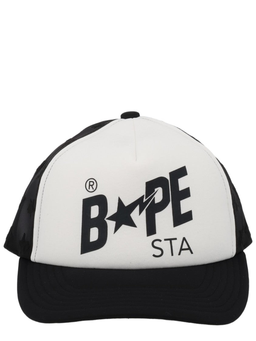 A Bathing Ape White Mesh Back Star Hat